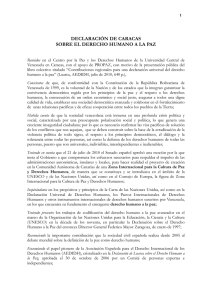 Declaración de Caracas sobre el Derecho Humano a la Paz