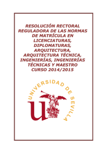 (Licenciaturas, Diplomaturas ...) curso 2014/15