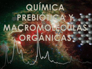 Química prebiótica y macromoléculas orgánicas