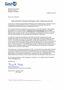 Carta de Decisión: Propuesta de Nicaragua a Gavi, la Alianza para