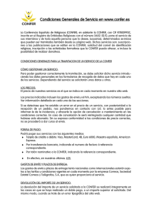 Condiciones Generales de Servicio en www.confer.es