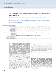 Diabetes Mellitus Neonatal Transitoria por duplicación paterna 6q2