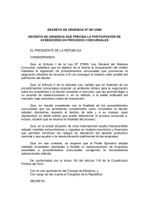 Decreto de Urgencia Nº 061-2009