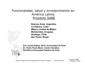 Funcionalidad, salud y envejecimiento en América Latina. Proyecto