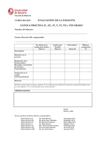 EVALUACIÓN DE LA PASANTÍA CLÍNICA PRÁCTICA II , III , IV, V, VI