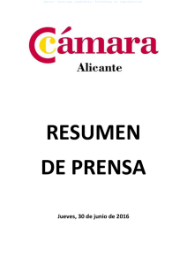 Jueves, 30 de junio de 2016 - Cámara de comercio Alicante