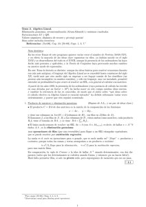 Tema 2. Algebra Lineal. Eliminación gaussiana, ortonormalización