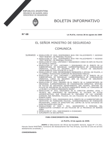 N° 68 - Ministerio de Seguridad Provincia de Buenos Aires