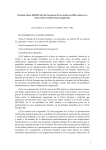 Decisión Marco 2008/841/JAI del Consejo de 24 de octubre de