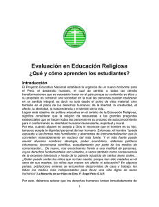 Evaluación en Educación Religiosa