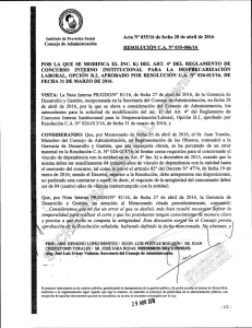 Reglamento desprecarización RCA N° 035-006/16