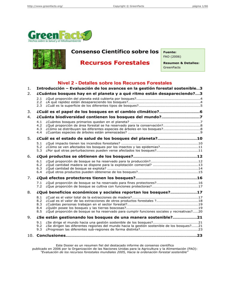 Consenso Cient Fico Sobre Los Recursos Forestales