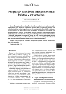 Integración económica latinoamericana: balance y perspectivas