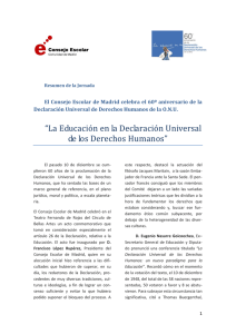 “La Educación en la Declaración Universal de los Derechos