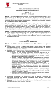 Reglamento sobre Bibliotecas - Universidad Autónoma de Chile
