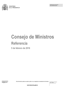 Referencia Consejo de Ministros 05/02/2016