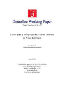 DemoSoc Working Paper - Universitat Pompeu Fabra