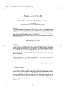 Religión y salud mental - Revistas Científicas Complutenses