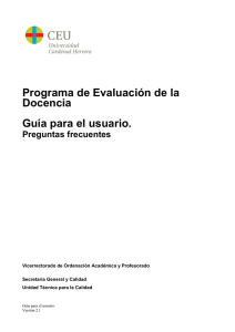 Programa de Evaluación de la Docencia Guía para el usuario.