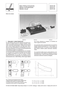 Motor Stirling transparente Módulo motor/generador Medidor de par