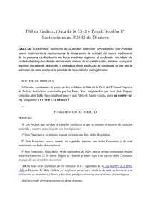 TSJ de Galicia, (Sala de lo Civil y Penal, Sección 1ª) Sentencia num