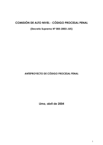 COMISIÓN DE ALTO NIVEL - CÓDIGO PROCESAL PENAL Lima