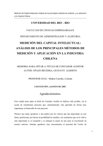 MEDICIÓN DEL CAPITAL INTELECTUAL - Universidad del Bío-Bío