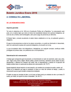 Consulta Laboral Enero 2016 - Cámara de Comercio de Quito