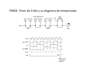 TIMER. Timer de 3 bits y su diagrama de temporizado.