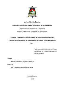 Universidad de Cuenca Facultad de Filosofía, Letras y Ciencias de