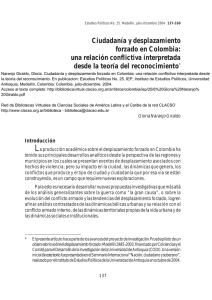 Ciudadanía y desplazamiento forzado en Colombia