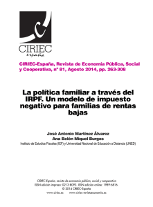 La política familiar a través del IRPF. Un modelo de impuesto