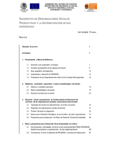 DIAGNÓSTICO DE ORGANIZACIONES SOCIALES PRODUCTIVAS