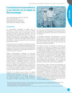 Contaminación atmosférica y sus efectos en la salud en Bucaramanga