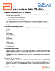 Importación de datos TAB y XML