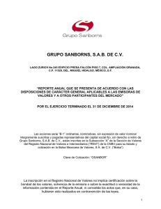 Reporte Anual - Grupo Sanborns