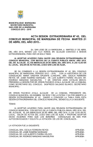 ACTA SESION EXTRAORDINARIA Nº 42, DEL CONCEJO