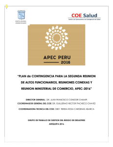Plan de Contingencia APEC 2016 - Hospital III Regional Honorio