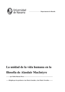 La unidad de la vida humana en la filosofía de Alasdair MacIntyre