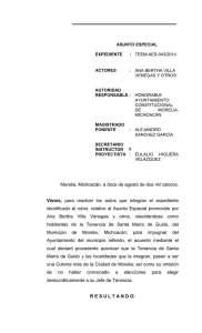 TEEM-AES-043/2014 - Tribunal Electoral del Estado de Michoacán