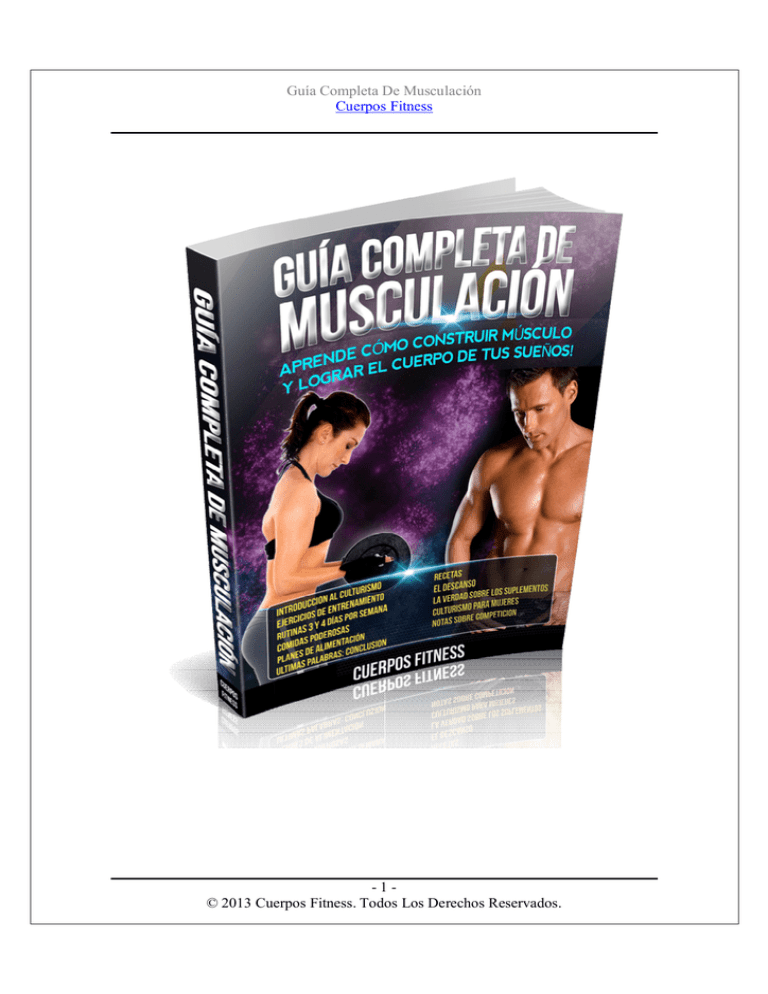 Gu A Completa De Musculaci N Cuerpos Fitness