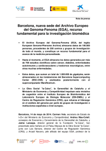 Barcelona, nueva sede del Archivo Europeo del Genoma