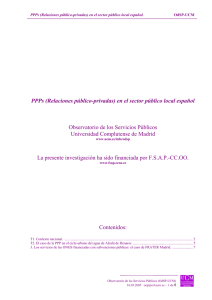 PPPs (Relaciones público-privadas) en el sector público local