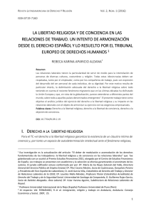 LA LIBERTAD RELIGIOSA Y DE CONCIENCIA EN LAS