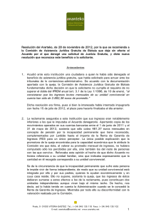 Resolución del Ararteko, de 28 de noviembre de 2012, por la que se