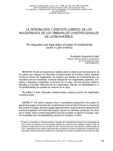 la integración y estatuto jurídico de los magistrados de