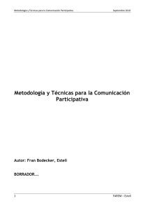 Metodología y Técnicas para la Comunicación Participativa