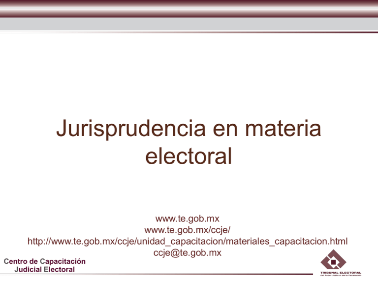 Jurisprudencia En Materia Electoral