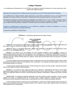Código Tributario - Reforma Tributaria 2014