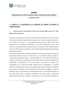 informe jurisprudencia judicial reciente sobre subcontratación laboral